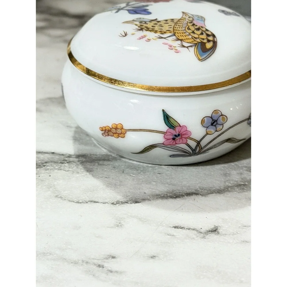 Haviland Golden Quail Round Lidded Box Limoges, France (A3206)